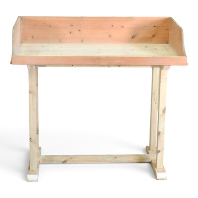Lot 342 - A pine potting table, with a gallery back