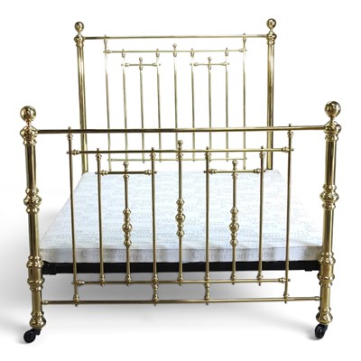 Lot 174 - A Victorian style brass double bed frame, with...