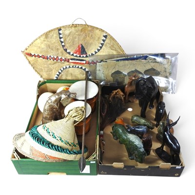Lot 638 - A collection of hardstone carvings, tribal...