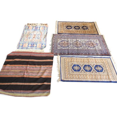 Lot 697 - A pair of Persian part silk rugs, each 126 x...