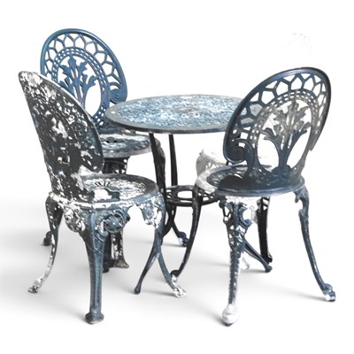 Lot 230 - A painted aluminium garden set, comprising a...
