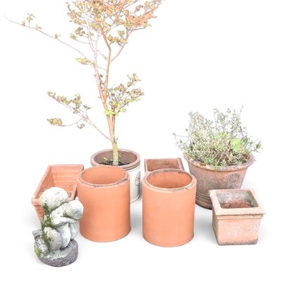 Lot 711 - A terracotta garden pot, 39cm diameter,...