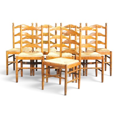 Lot 484 - A set of eight mid 20th century ash and elm...