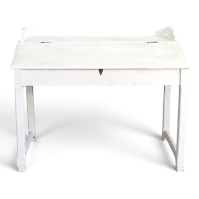 Lot 515 - A white painted clerk's desk, on square...