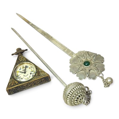Lot 461 - A modern Masonic style pocket clock, together...