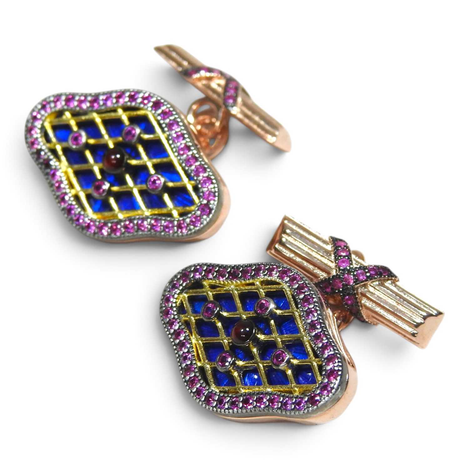 Lot 21 - A pair of modern Russian design silver gilt,...
