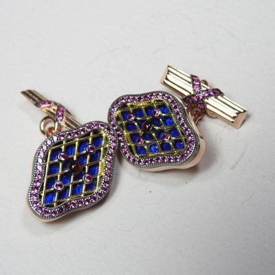 Lot 21 - A pair of modern Russian design silver gilt,...