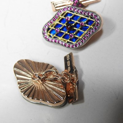 Lot 21 - A pair of modern Russian design silver gilt,...