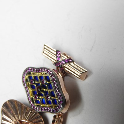 Lot 21 - A pair of modern Russian design silver gilt,...
