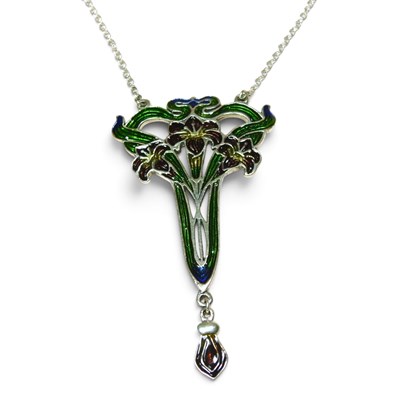 Lot 722 - A modern Art Nouveau style sterling silver...