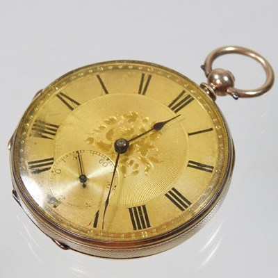 Lot 108 - A 14 carat gold open faced pocket watch