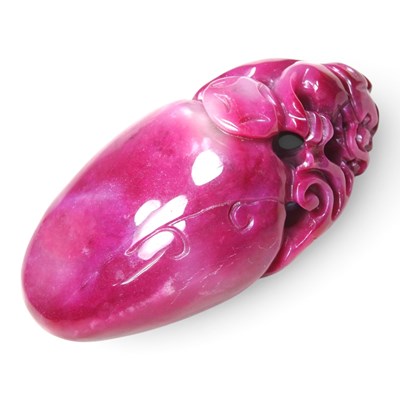 Lot 78 - A modern Chinese carved pink tourmaline...