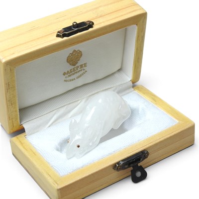 Lot 249 - A modern Faberge style carved rock crystal rat,...