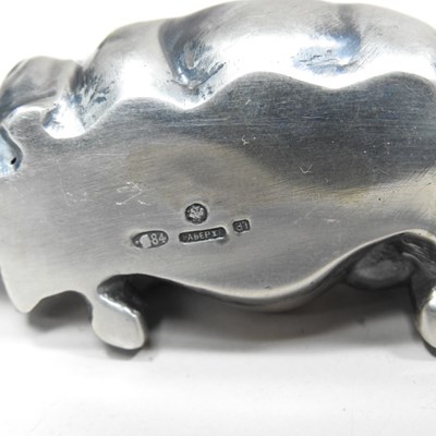 Lot 19 - A Russian design white metal model of a pig,...