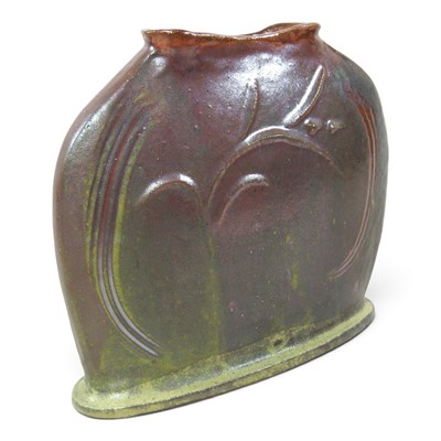Lot 369 - A brown glazed studio pottery stoneware vase,...