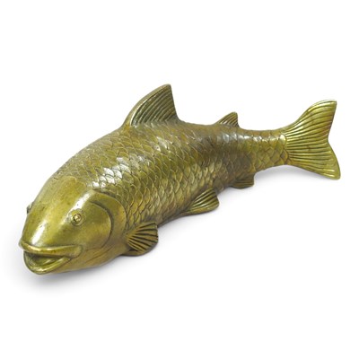 Lot 409 - A modern East Asian bronze model of a carp,...