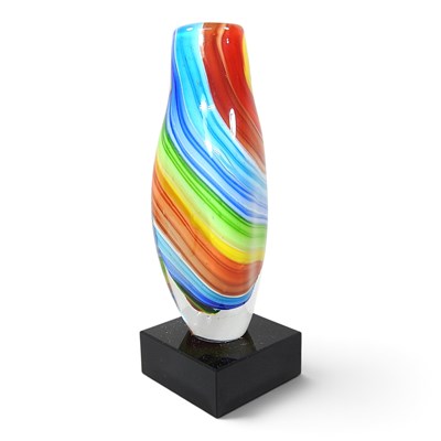 Lot 664 - A modern Murano style coloured glass vase, on...