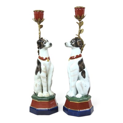 Lot 641 - A pair of modern Staffordshire style pottery...