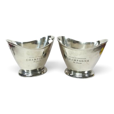 Lot 550 - A pair of metal Champagne buckets, each...