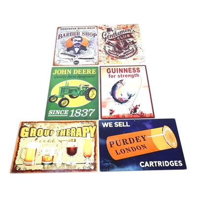 Lot 551 - A collection of six modern tin advertising...