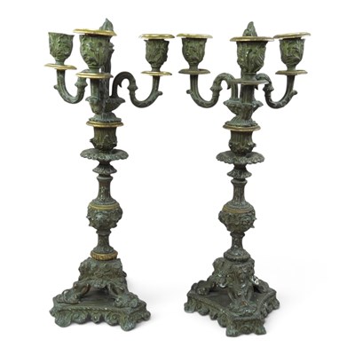 Lot 75 - A pair of early 20th century gilt metal three...