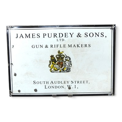Lot 578 - An enamel advertising sign inscribed Purdey,...