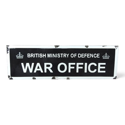 Lot 260 - A modern enamel sign, War Office, 54cm wide