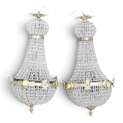 Lot 712 - A pair of modern glass and gilt metal Empire...