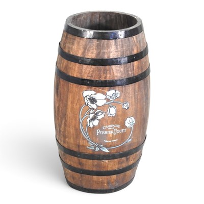 Lot 237 - A coopered wooden Champagne barrel stick stand,...