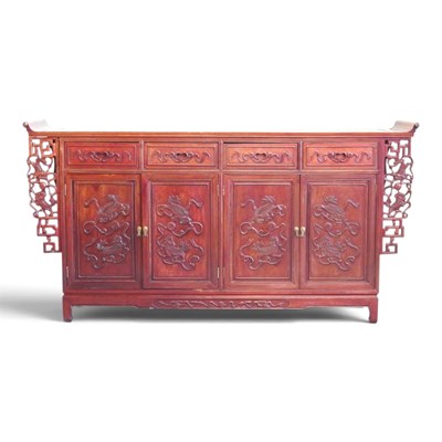 Lot 547 - A large Chinese hardwood sideboard, 20th...