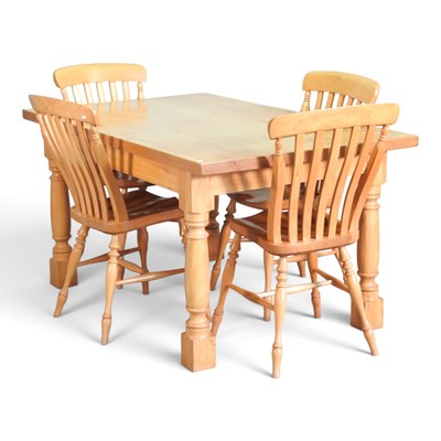 Lot 345 - A modern beechwood dining table, 153cm wide,...