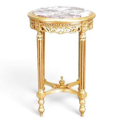 Lot 692 - A marble top gilt occasional table, on fluted...