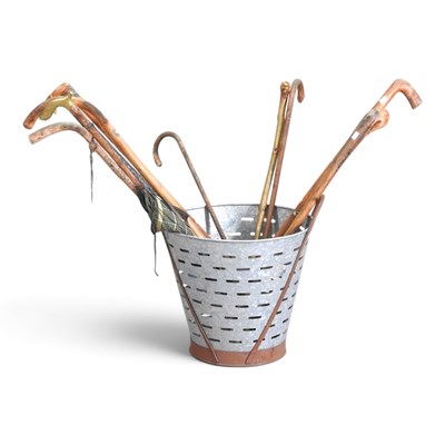 Lot 122 - A metal olive bucket, together with a...