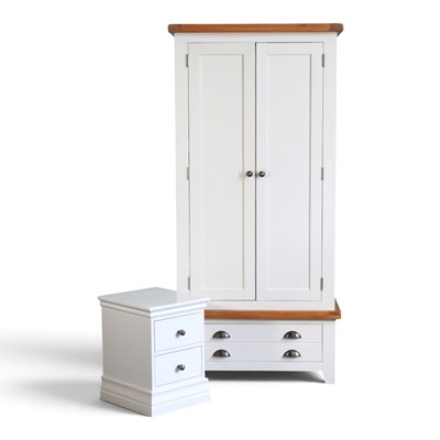 Lot 533 - A modern white painted wardrobe, together with...