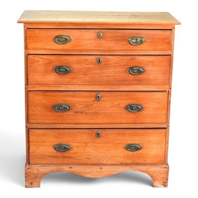 Lot 651 - An Edwardian elm chest of drawers, in two...