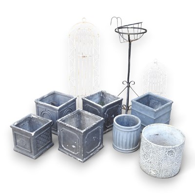 Lot 341 - A collection of seven various garden pots,...