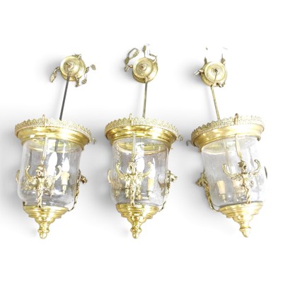 Lot 257 - A set of three mid 20th century Italian brass...