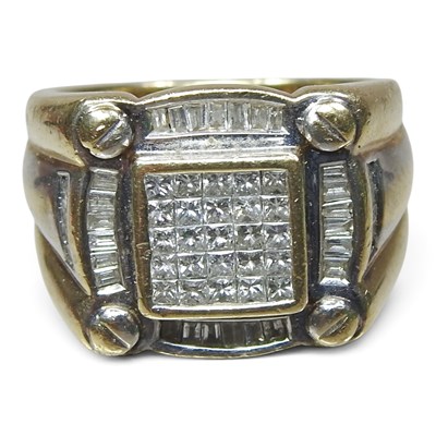 Lot 355 - A 9 carat gold gentleman's pave set diamond...