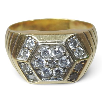 Lot 297 - A 14 carat gold gentleman's pave set diamond...