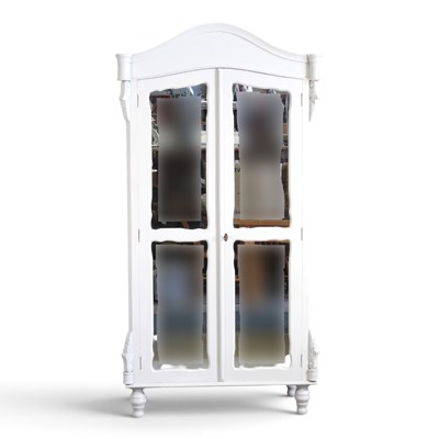 Lot 198 - A modern French style cream painted armoire,...