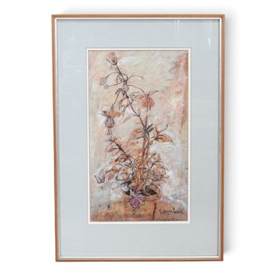 Lot 60 - Victorian Crowe, b1945, Dark Fuchsia, signed...