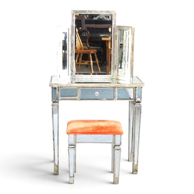 Lot 320 - A modern mirrored dressing table, together...