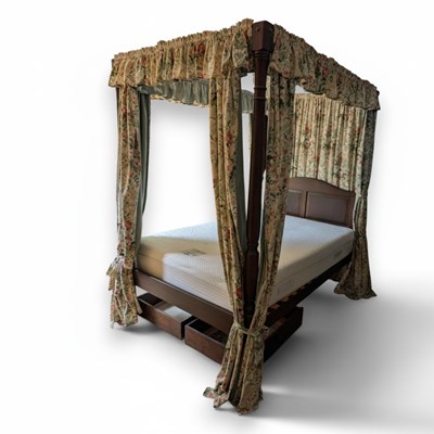 Lot 684 - A reproduction mahogany four poster bed