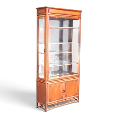Lot 343 - A modern Chinese rosewood display cabinet...