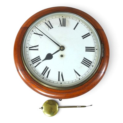 Lot 44 - A 19th century mahogany cased dial clock, the...
