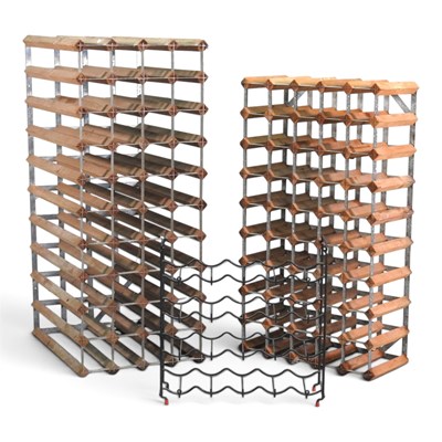 Lot 335 - A collection of three various wine racks ,...