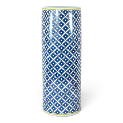 Lot 484 - A blue and white porcelain stick stand, with...