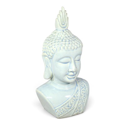 Lot 522 - A glazed pottery Buddha head