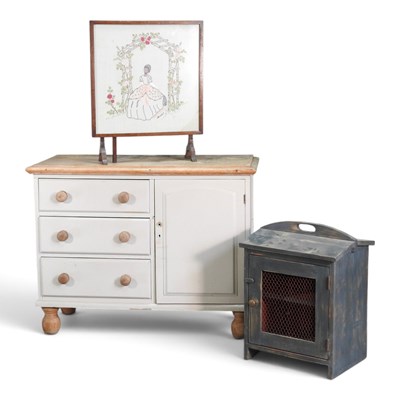 Lot 507 - A pine and painted cabinet, 97cm wide,...