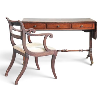 Lot 532 - A Regency style mahogany sofa table, on a...